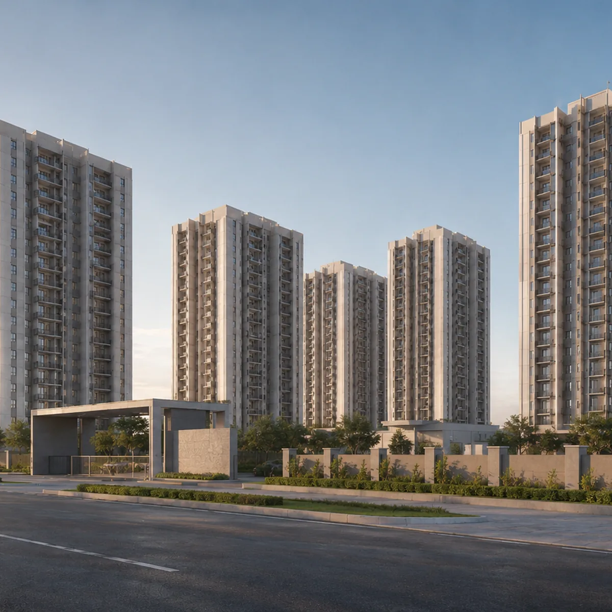 Indicative exterior view of the Goyal Soukya Road high-rise apartment towers seen from the road at Thirumalashettyhalli, Hoskote taluk, East Bengaluru Indicative exterior view of the Goyal Soukya Road high-rise apartment towers seen from the road at Thirumalashettyhalli, Hoskote taluk, East Bengaluru